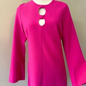 NWT - Fuchsia Off-Shoulder Ruffle Bodycon Midi Dress – Size S